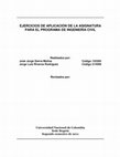 Research paper thumbnail of EJERCICIOS DE APLICACIÓN DE LA ASIGNATURA PARA EL PROGRAMA DE INGENIERÍA CIVIL