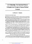 Research paper thumbnail of U.S. Citizenship: The American Policy to Extinguish the Principle of Lakota Political Consent