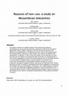 Research paper thumbnail of Reasons of non-use: a study on Mozambican telecentres