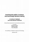 Research paper thumbnail of Involving the public in science and technology decision-making