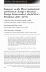 Research paper thumbnail of Itamaraty on the Move: Institutional and Political Change in Brazilian Foreign Service under Lula da Silva's Presidency (2003–2010)