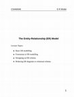 Research paper thumbnail of The Entity-Relationship (ER) Model