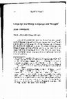 Research paper thumbnail of Jean Hyppolite, "Language and Being; Language and Thought"