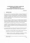 Research paper thumbnail of LA EXPERIENCIA DE DISEÑO CURRICULAR POR COMPETENCIAS EN LA UNIVERSIDAD POLITÉCNICA DE CATALUNYA