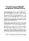 Research paper thumbnail of LA EXPERIENCIA DE LA UNIVERSIDAD NACIONAL DE CUYO EN EL DESARROLLO CURRICULAR POR COMPETENCIAS. ASPECTOS METODOLÓGICOS