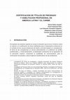 Research paper thumbnail of CERTIFICACION DE TÍTULOS DE PREGRADO Y HABILITACION PROFESIONAL EN AMERICA LATINA Y EL CARIBE