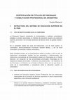 Research paper thumbnail of CERTIFICACIÓN DE TITULOS DE PREGRADO Y HABILITACIÓN PROFESIONAL EN ARGENTINA