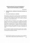 Research paper thumbnail of CERTIFICACIÓN DE TITULOS DE PREGRADO Y HABILITACIÓN PROFESIONAL EN MÉXICO