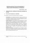 Research paper thumbnail of CERTIFICACIÓN DE TITULOS DE PREGRADO Y HABILITACIÓN PROFESIONAL EN PARAGUAY