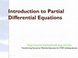 Research paper thumbnail of Introduction to Partial Differential Equations