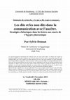 Research paper thumbnail of Les dits et les non-dits dans la communication avec l’ancêtre. Stratégies rhétoriques dans les lettres aux morts de l’Egypte pharaonique