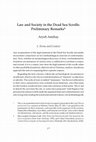 Research paper thumbnail of Law and Society in the Dead Sea Scrolls: Preliminary Remarks