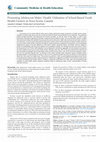 Research paper thumbnail of Community Medicine & Health Education Promoting Adolescent Males' Health: Utilization of School-Based Youth Health Centers in Nova Scotia, Canada