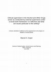 Research paper thumbnail of Marcel Koper MSW thesis: The effectiveness of clinical supervision