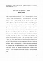 Research paper thumbnail of Kant, Hegel, and the Bounds of Thought