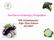 Research paper thumbnail of Post Harvest Technology of Vegetables