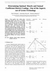 Research paper thumbnail of Determining Optimal Hourly and Annual Coefficient District Cooling -One of the Aspects use of Green Technology