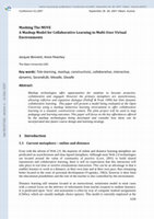 Research paper thumbnail of Mashing The MUVE-A Mashup Model for Collaborative Learning In Multi-User Virtual Environments