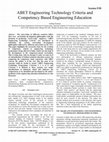 Research paper thumbnail of ABET engineering technology criteria and competency based engineering education