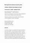 Research paper thumbnail of Blurring the Boundaries of Sports Public Relations: National Stereotypes As Sport Announcers' Public Relations Tools