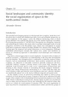 Research paper thumbnail of Social Landscapes and Community Identity: the Social Organisation of Space In the North-Central Andes