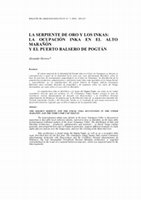 Research paper thumbnail of La Serpiente De Oro Y Los Inkas: La Ocupación Inka En El Alto Marañón Y El Puerto Balsero De Pogtan