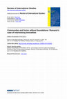 Research paper thumbnail of Communitas and forms without foundations - Review of International Studies 2012