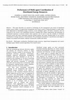 Research paper thumbnail of Performance of Multi-Agent Coordination of Distributed Energy Resources