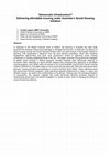 Research paper thumbnail of [open access] Democratic Infrastructure? Delivering affordable housing under Australia’s Social Housing Initiative