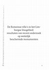 Research paper thumbnail of De Romeinse villa’s in het Limburgse lössgebied: resultaten van recent onderzoek op wettelijk beschermde monumenten.