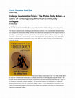 Research paper thumbnail of World Socialist Review of College Leadership Crisis: The Philip Dolly Affair