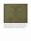 Research paper thumbnail of Induction into the Purdue University Teaching Academy. Award received 2003.