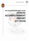 Research paper thumbnail of Annual Accomplishment Report 0 PNP-PROGRAM MANAGEMENT OFFICE