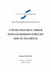 Research paper thumbnail of L’ÉVOLUTION DE L’AMOUR DANS LES ROMANS TURCS DU XIXe AU XXe SIÈCLE