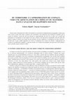 Research paper thumbnail of Du territoire à l’appropriation de l’espace : vers une articulation de l’idéel et du matériel dans l’analyse des rapports sociaux