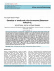 Research paper thumbnail of African Journal of Biotechnology Genetics of seed coat color in sesame (Sesamum indicum L.)