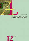 Research paper thumbnail of Archivum Lithuanicum 12