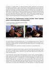 Research paper thumbnail of The world of an administrative content provider. About opening spaces, connecting layers and being mobile. A conversation between Heath Bunting and Annet Dekker