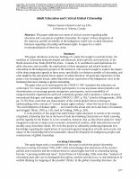 Research paper thumbnail of Adult Education and Critical Global Citizenship