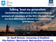 Research paper thumbnail of Talking 'bout my generation:Generational differences in the psychological contract of volunteers at the 2012 Olympic Games