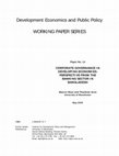 Research paper thumbnail of Development Economics and Public Policy