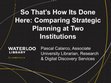 Research paper thumbnail of So that’s how its done here! Comparing and contrasting strategic planning in two different institutional library contexts