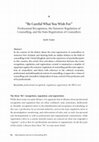 Research paper thumbnail of "Be careful what you wish for" Professional recognition, the statutory regulation of counselling, and the state registration of counsellors.