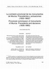 Research paper thumbnail of -“La Comisión Provincial de Monumentos de Murcia. Precedentes y actuaciones (1835-1865)”, Espacio, Tiempo y Forma, Serie VII, Hª del Arte, t. 18-19, 2005-2006, págs. 135-162.