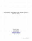 Research paper thumbnail of Cantave, Reylaura Female Foeticide, Infanticide and Gender Inequality Concerns in India: Role of Policy pp. 4-31