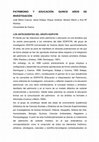 Research paper thumbnail of Patrimonio y educación: quince años investigando