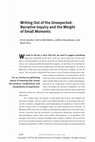 Research paper thumbnail of Gordon, E., McKibbin, K., Vasudevan, L., & Vinz, R. (2007). Writing out of the unexpected: Narrative inquiry and the weight of small moments. English Education. 39(4), 326-351.