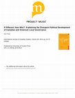 Research paper thumbnail of If Different, then Why? Explaining the Divergent Political Development of Canadian and American Local Governance