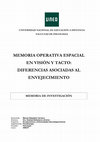 Research paper thumbnail of Memoria operativa espacial en visión y tacto: diferencias asociadas al envejecimiento