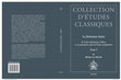 Research paper thumbnail of Michael VON ALBRECHT, La littérature latine de Livius Andronicus à Boèce et sa permanence dans les lettres européennes. Tome I (Collection d’Études classiques, 26), Peeters, Louvain-Namur-Paris, 2014, XIX + 911 p.